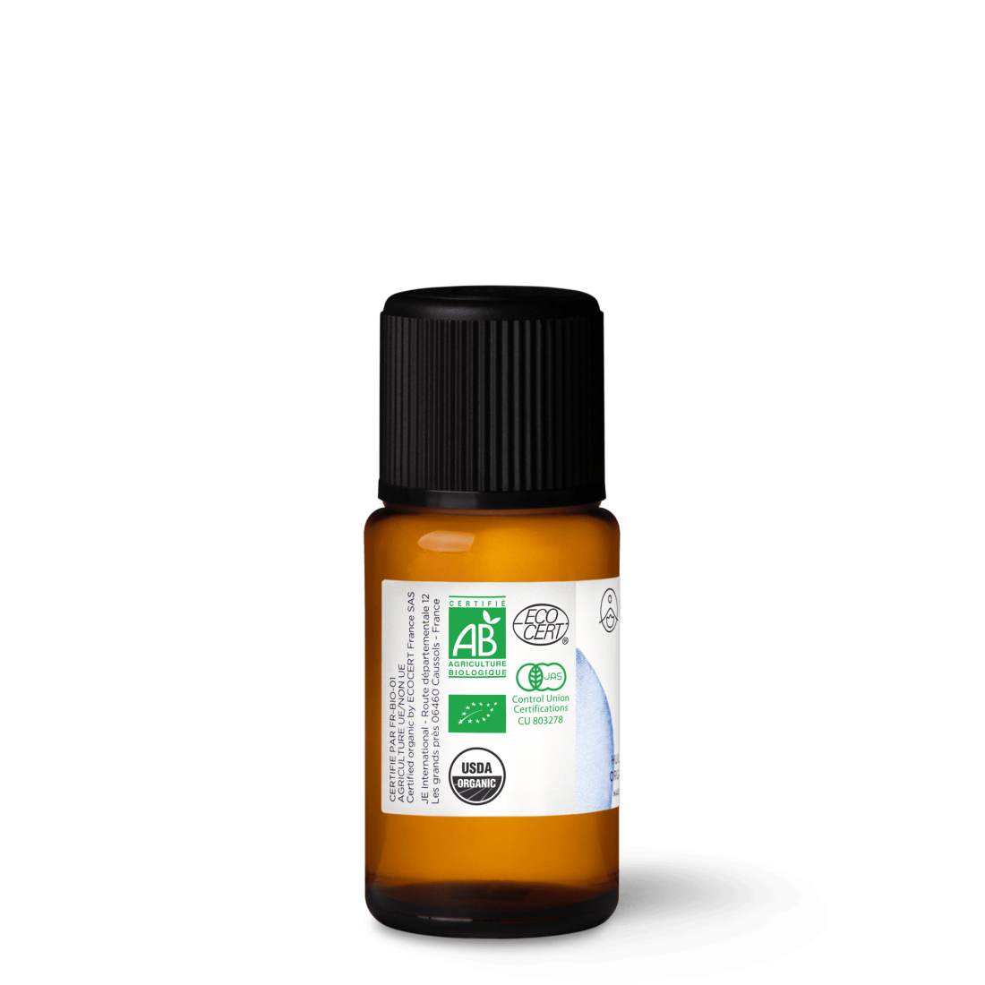 Florihana 有機精油瓶身上的多項有機標章